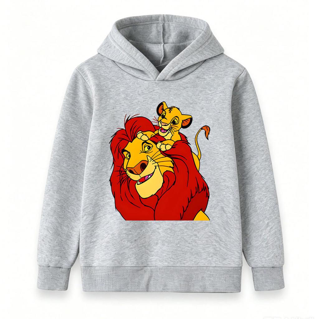 Kids Boys Girls Hooded Sweatshirt, Cute Father Son Lion Print Pullover Hoodie, Casual Long Sleeve Soft Warm Tops for Children Daily Wear