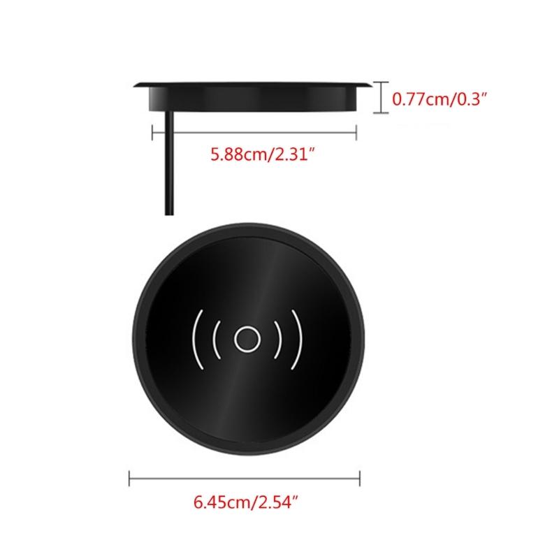 15W Built in Desktop Wireless Charger Desktop Furniture Embedded Fast Wireless Charger Charging Adapter For Phone 15