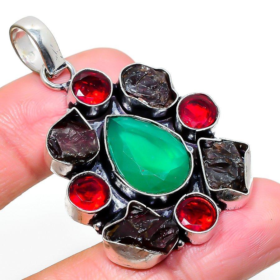 

Изумруд(Смоделированный), Подвеска из гранатового камня ручной работы, подарочное украшение 2,09 дюйма r4D78