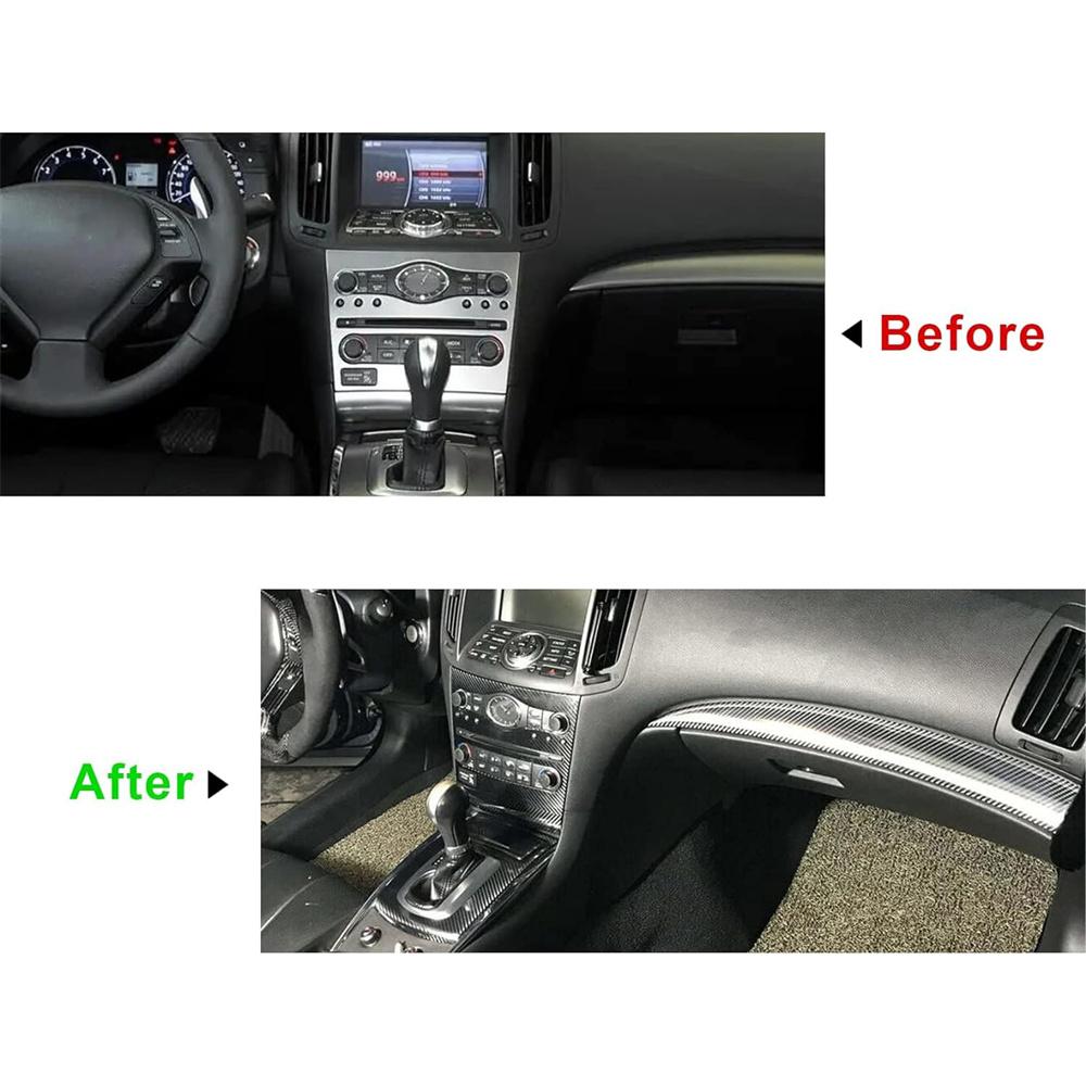 3D Carbon Fiber Look Full Interior Kit Cover Trim For Infiniti G37 Sedan 2010-13