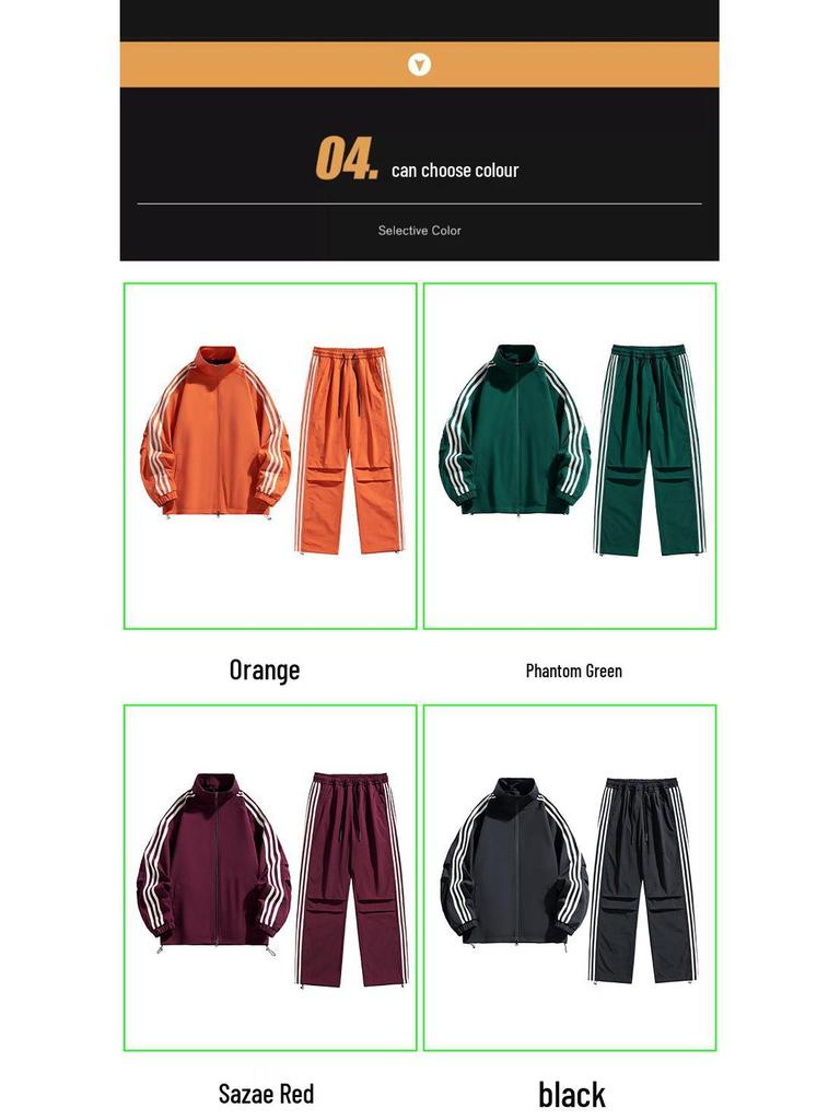 Pánská retro tepláková bunda se třemi pruhy a stojáčkem