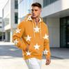Men's Fall Print Zip-Up Hoodie, Casual Loose Fit Long Sleeve Sweatshirt Top