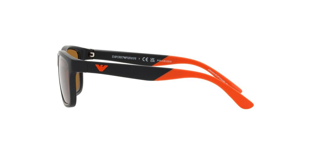 Emporio Armani EK4002F Matte Black Polar Size 48 Kids' Sunglasses, Frame/Brown Lens,