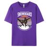 Snowboard Men's Casual Short-sleeved T-shirt with 100% Cotton Print Tees Oversize