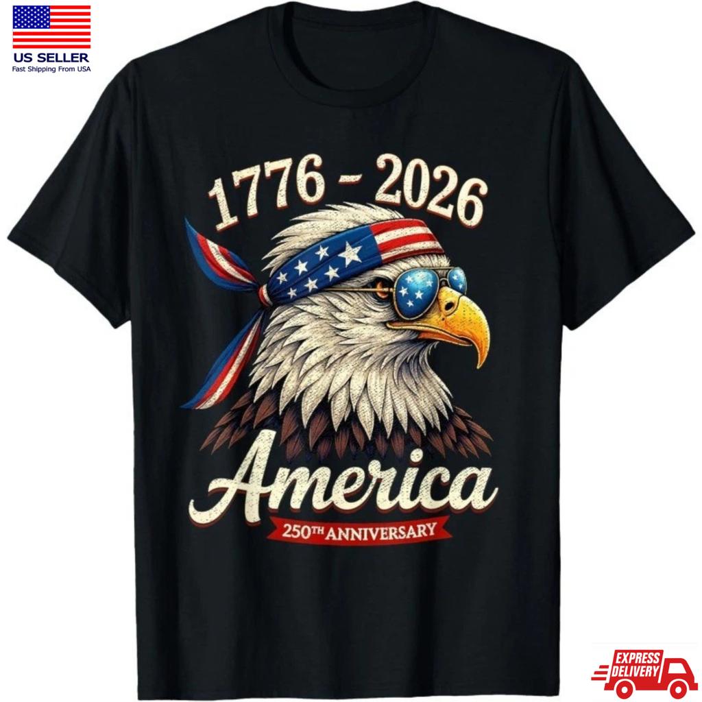 250 Jahre Amerika Jubiläum 1776 Weißkopfseeadler 250. Geburtstag US-Flagge T-Shirt