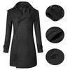 Herren Langmantel Zweireihig Schlank Herbst Winter Koreanischer Stil Dicke Windjacke für