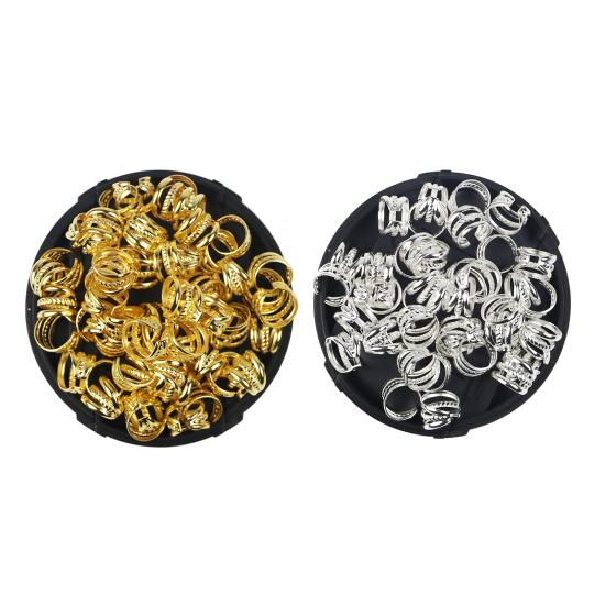 100 Stuks Dreadlock Haaraccessoires, Open Ontwerp Metalen Holle Twist Haarringen, Lichtgewicht Vlechten Haar Manchetten, Niet-doorboorde Oor Manchetten