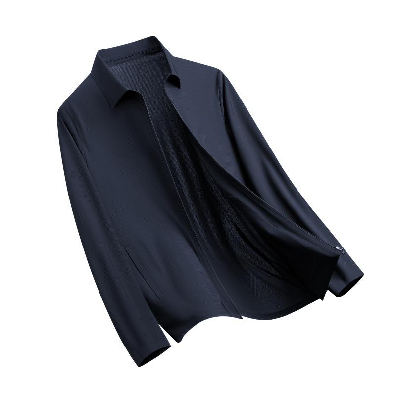 

Деловая куртка для мужчин, летняя легкая однотонная куртка от солнца без маркировки, костюм для папы среднего возраста 195