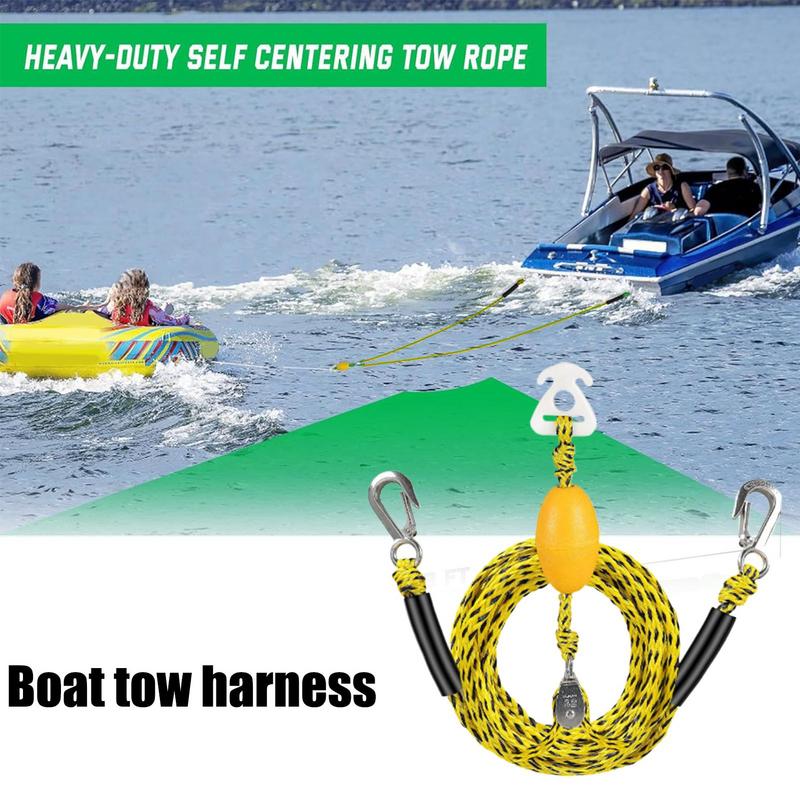 Ski Tow Rope Heavy Duty Tubing Harness For Boat Control High Strength Towing Tube Water Sport Towable Connector For