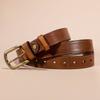 Trendy Personalized Leather Belt Men's Retro Pin Buckle Casual Versatile Men's Pants First Layer Cowhide Belt