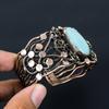 Amazonite Gemstone Pure Copper Wire Wrapped Handmade Cuff/Bangle Jewelry For Gift