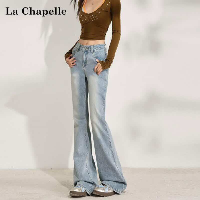 La Chapelle Women s High Waist Slim Flare Jeans S