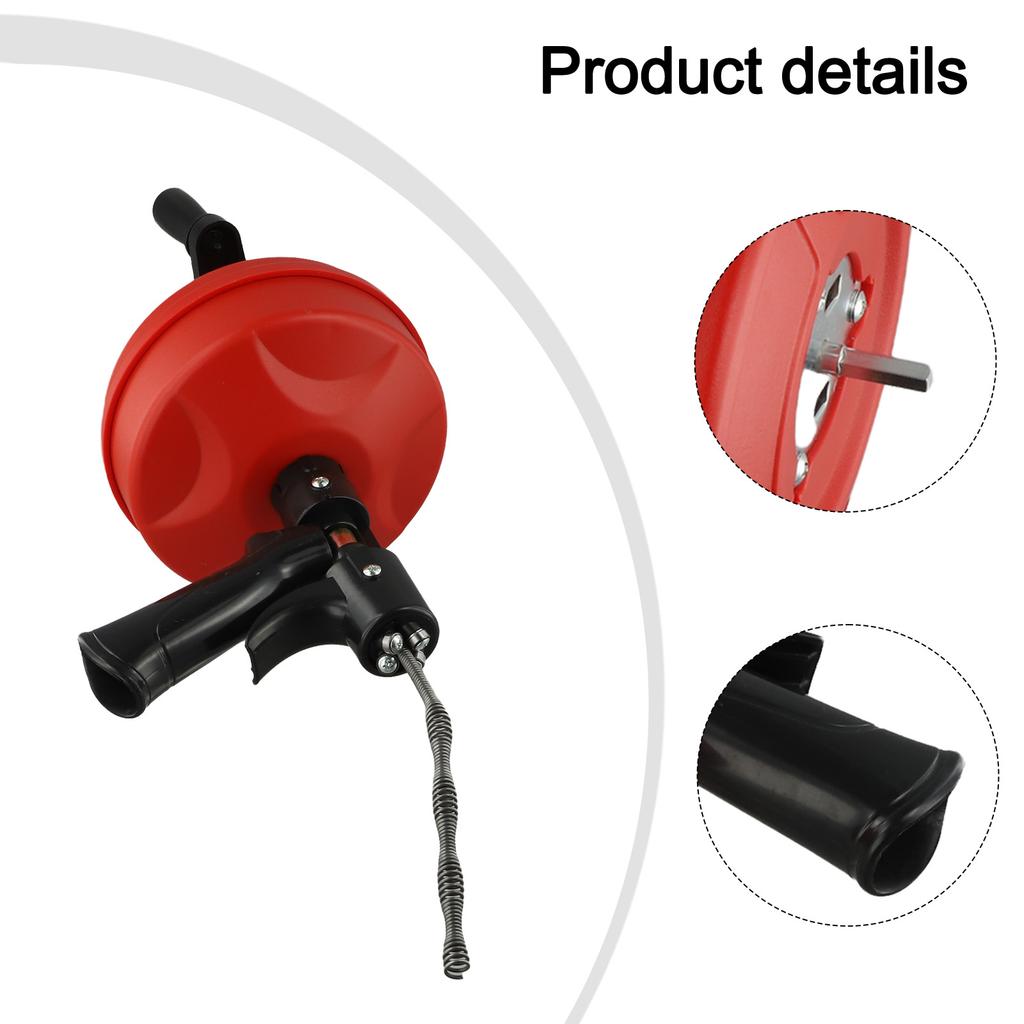 Drain Cleaner Drain Auger Unclogging Pipes Plumbing Projects 3 4 To 2 Inch Capacity Automatic Clutch Spring Hygienic Storage