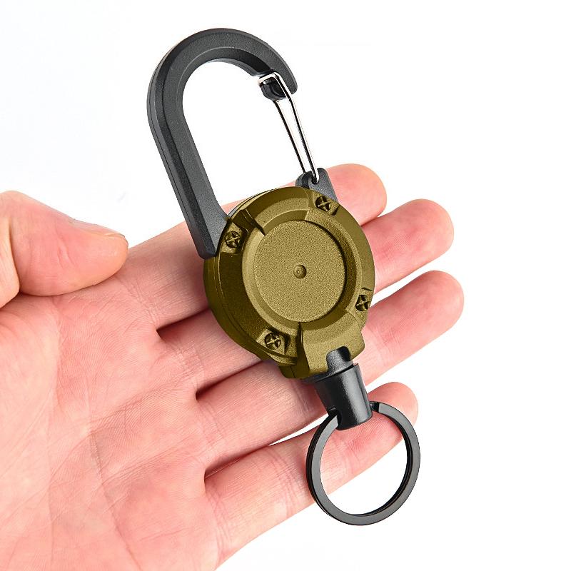 1Pc Antifurto Fibbia in metallo facile da tirare Corda Elastica Portachiavi Sportivo Retrattile Portachiavi Anti Smarrimento Yoyo Ski Pass Carta d'identità