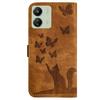 For Xiaomi Redmi 13C 4G/5G/13R 5G/Poco M6 5G/Poco C65 4G Case Cat Butterfly Imprinted Leather Magnetic Clasp Phone Cover