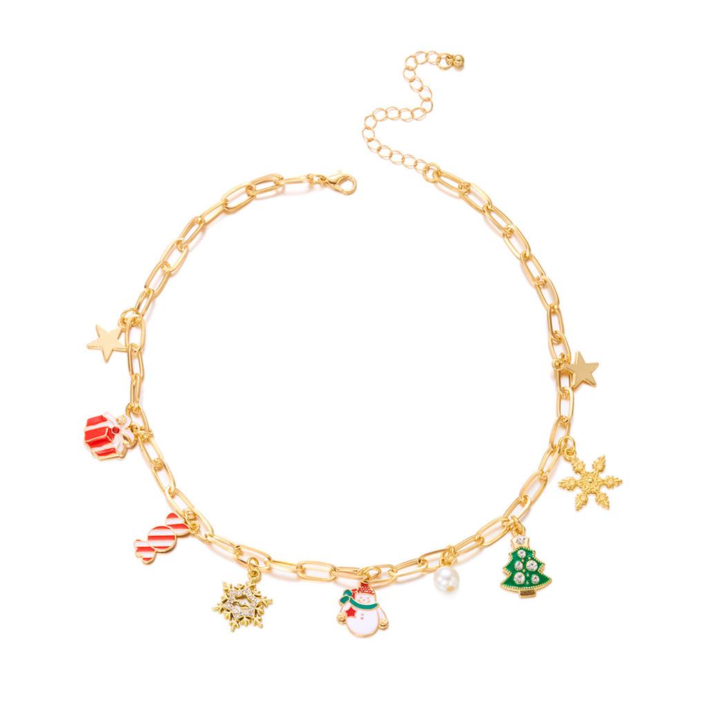Christmas Gingerbread Man Jewelry Set With Alloy Pendant For Holiday Festive Wear