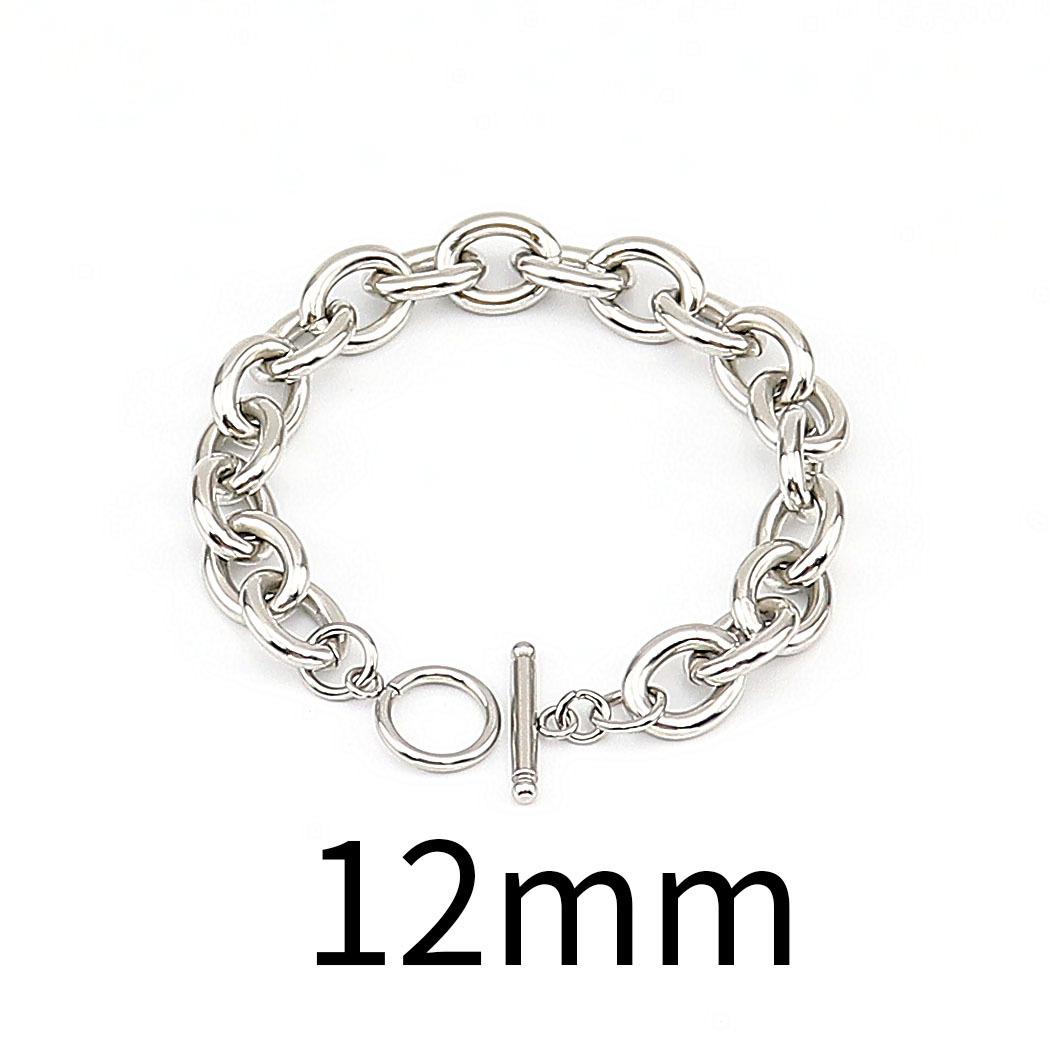 

Модная О-образная цепочка из нержавеющей стали для мужчин, простой толстый браслет в стиле хип-хоп из титановой стали