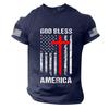 Men's Short Sleeve T-Shirt Independence Day Print Casual Summer Top Patriotic Party Tee