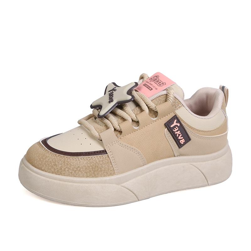 Звездные маленькие белые туфли женские осенние женские студенческие туфли на платформе — фото 6