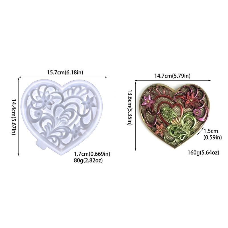 Creative Heart Shaped Flower Silicone Mold Easy To Use for Handmade Soap, Resin, and Cake Decoration DIY Craft Too