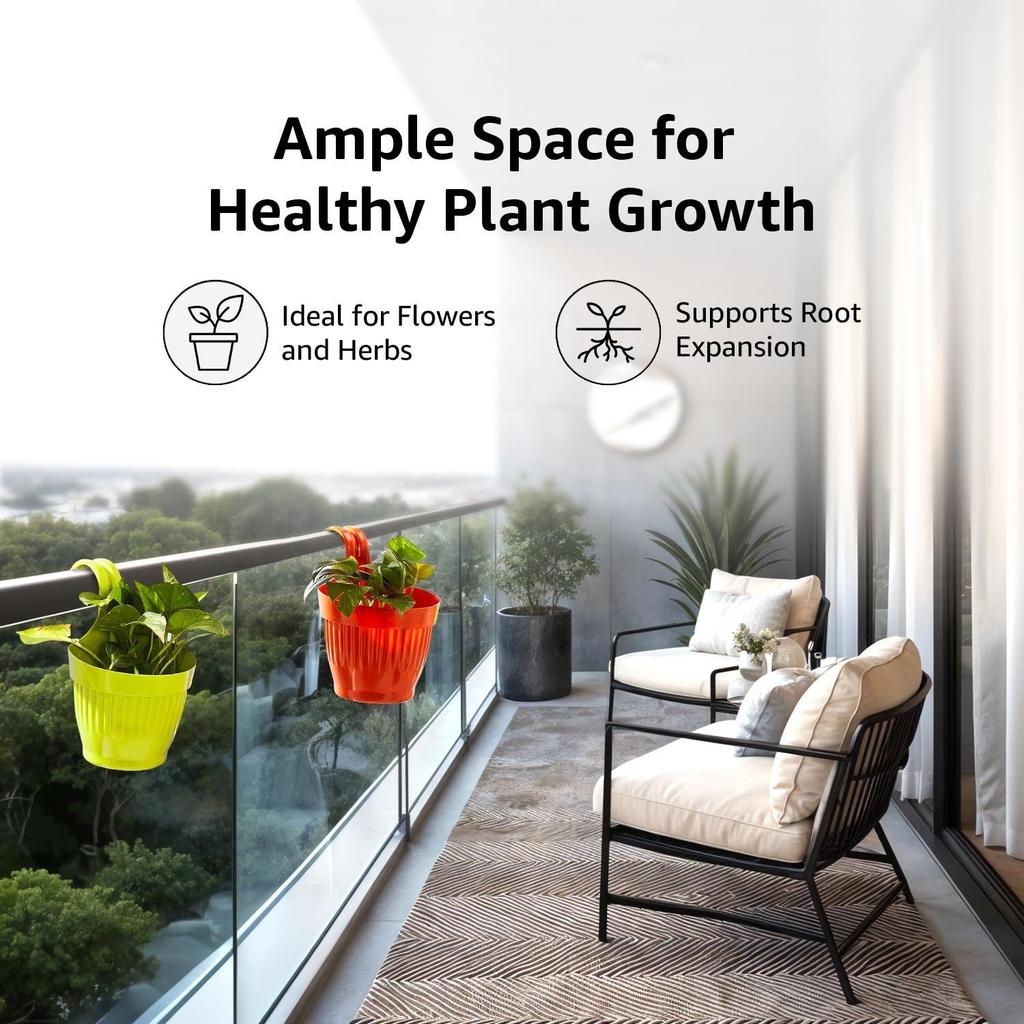 Maceta Redonda para Interior y Exterior de 10.3 Pulgadas/26 cm Dzire Flower Pot Mejor para Decoración de Balcón/Terraza/Jardín – Juego de 12