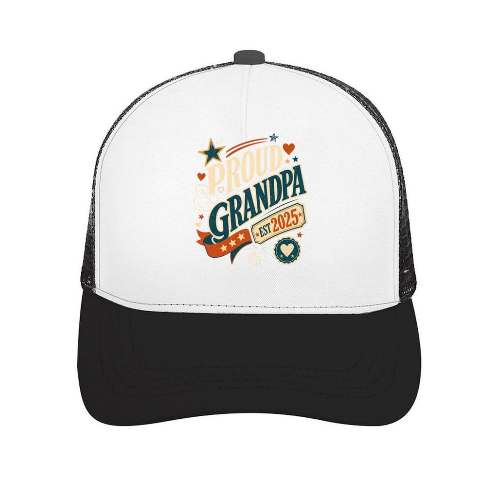 Proud Grandpa Established Celeb Mesh Baseball Cap Casual Hat Outdoor For Womens Unisex FeUnisex