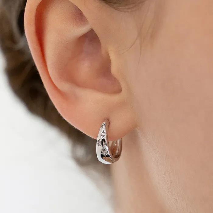 Sparkle Point Hoop Earrings EC3296