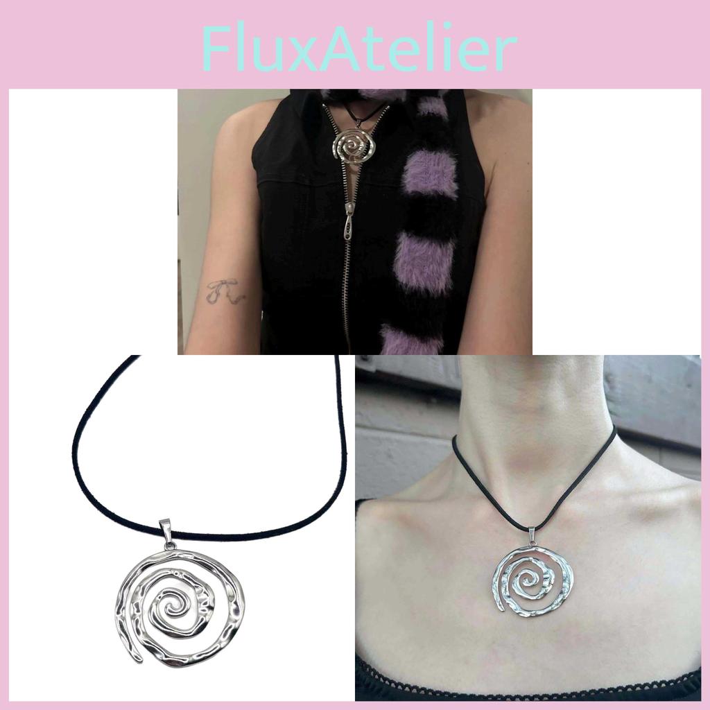 Titanium Steel Spiral Pendant Necklace For Women With Geometric Design And Boho Style Fall Jewelry