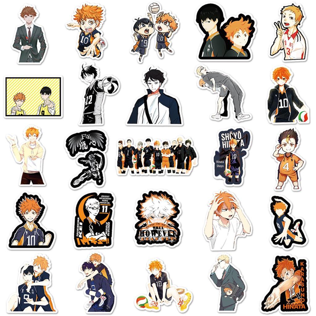 52 Unique Waterproof Haikyuu!! Anime Stickers for Suitcases, Scooters, and Cars