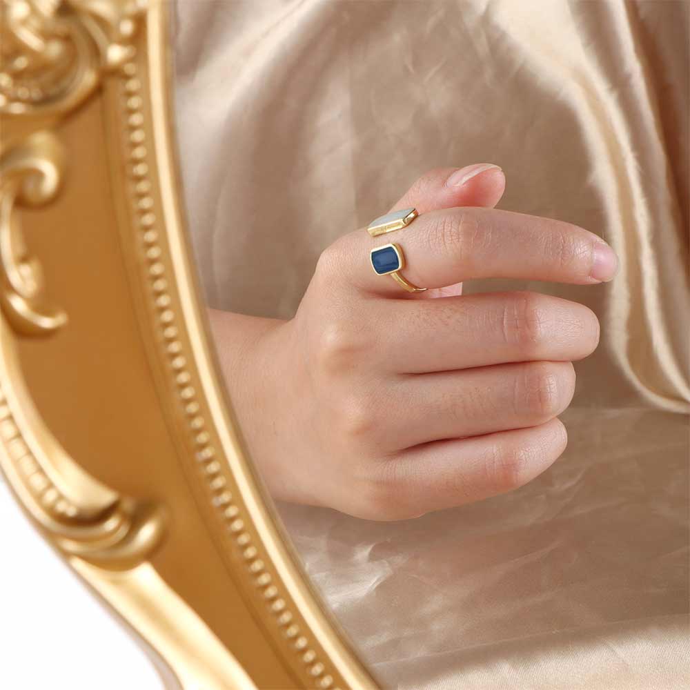 Open Adjustable Big Rings For Women Zircon Ring Female Fashion Simple Dripping Oil Wedding Promise Rings Ladies Vintage