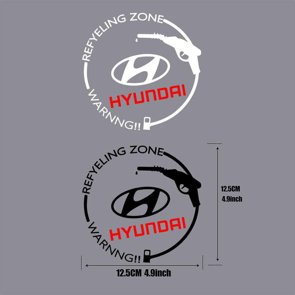 1Pcs For Hyundai i20 i10 Sonata i40 Santafe IX35 I30 Solaris GDI Car Styling Reflective Vinyl Body Side Fuel Tank Cap Stickers pp39