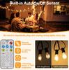 Solar Powered Outdoor String Light with 1200mAh Battery and Remote Control Waterproof Patio Lights Shatterproof LED String Light