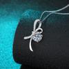 D color Plated White Gold 1ct Moissanite Pendant for Women D Color Bow-knot Sparkling 100% S925 Sterling Silver Jewelry