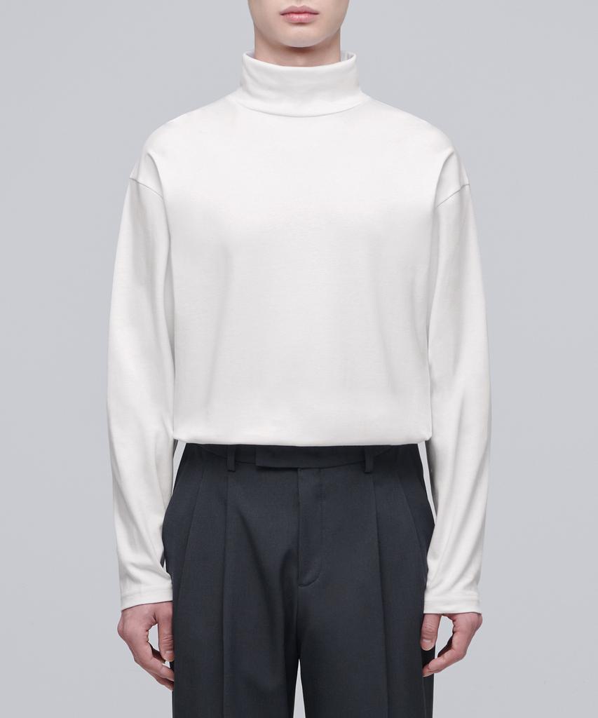 MUSINSA STANDARD Relaxed Turtleneck Long Sleeve T-Shirt [Cream]