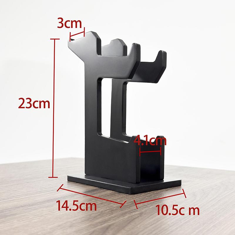 Supporto Multifunzionale Universale in Legno Massello per Controller di Gioco, Scaffale di Stoccaggio da Scrivania, Supporto per Cuffie