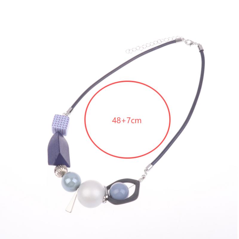 Beaded Geometric Short Sweater Chain Women Light Luxury Personalized Versatile Necklaces Fashion Jewelry Gift