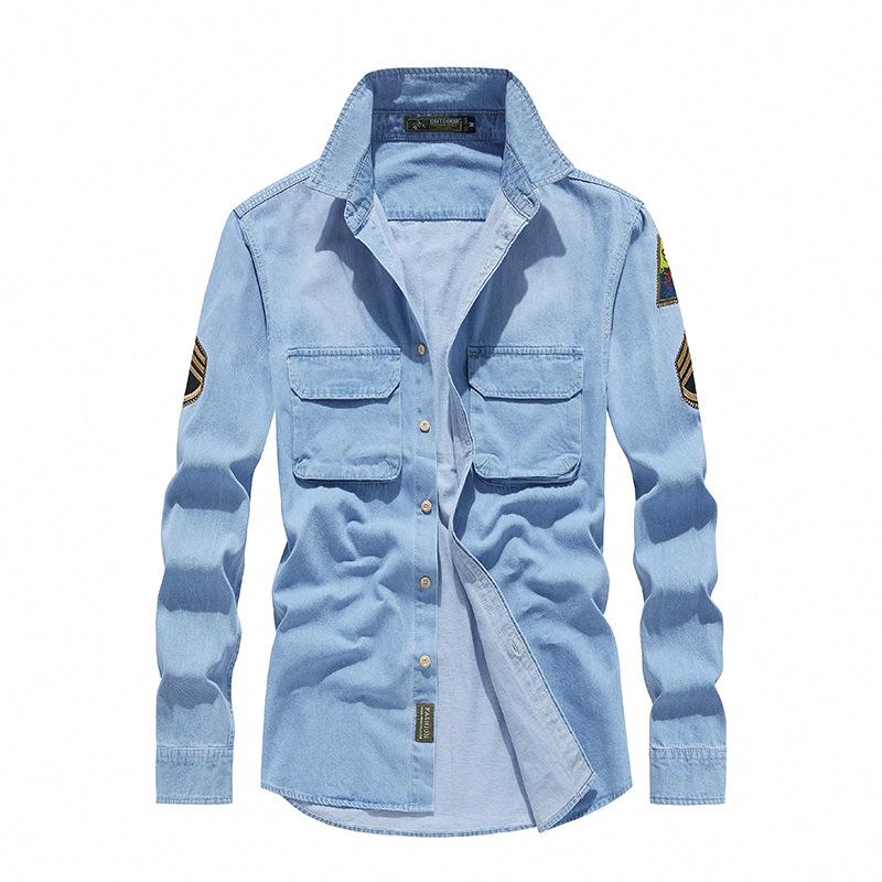 Work Shirt Men s Jacket Autumn New Loose Japanese Retro Casual Long-sleeved Shirt for Men M