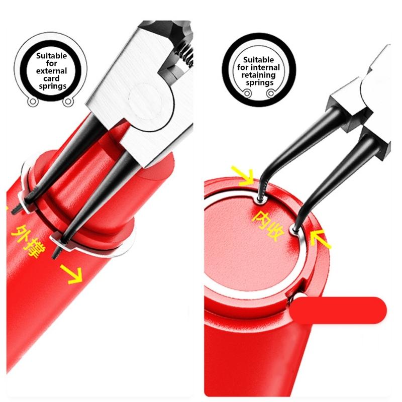 9inch Snap Rings Pliers Double Purpose Circlip Pliers Carbon Steel Removing Reassembling Hand Tool for Internal
