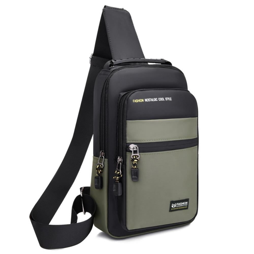 

Многофункциональная мужская нагрудная сумка из ткани Оксфорд, спортивная наплечная сумка, повседневная сумка кроссбоди, деловая зелёный
