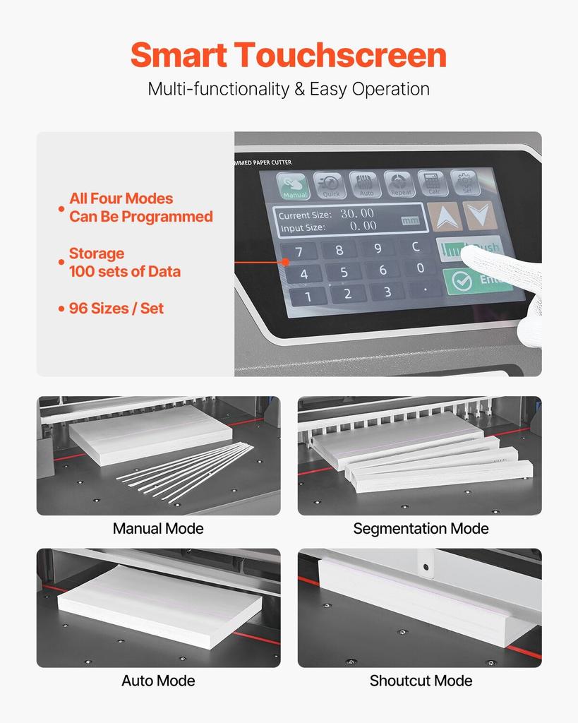 Electric Paper Cutter, Metal Hydraulic Paper Cutter Machine, 660 Mm Cutting Width, 100 Mm Cutting Thickness, Large Size Electric Guillotine Trimmer