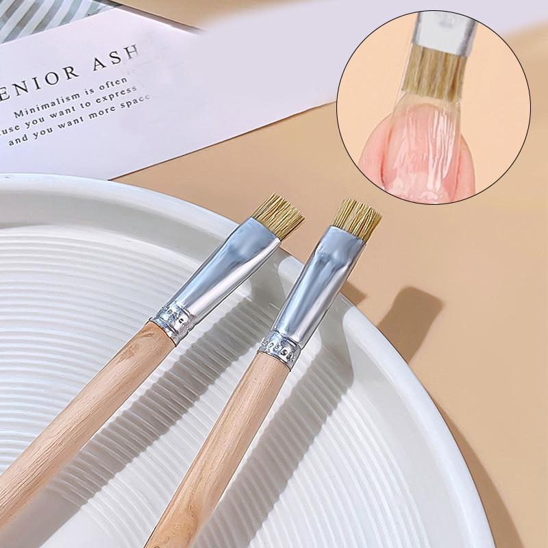 

1/50 шт., кисть для дизайна ногтей с волнистой текстурой, кисточка для укладки ногтей с французским кончиком, кисточка для светотерапии, пластиковый инструмент для маникюра жёлтый