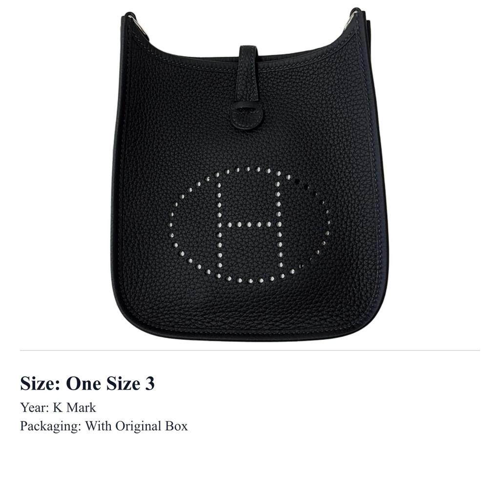 HERMES Evelyne Clemence Bullock Leather Shoulder Bag, Crossbody Bag 16 Women's 89 Noir Black H069426CKDS
