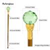 Green Glass Ball Golden Walking Cane Fashion Luxury Stick Cane Stage Cane Decorative  Cosplay and Parties, for Cosplay & Party