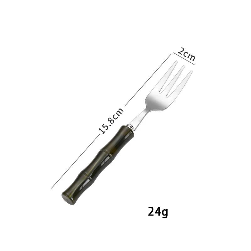 

6Pcs Dinnerware Acrylic Handle Knife Fork Spoon Set Stainless Steels Cutlery Set Western Dinner Kitchen Flatware