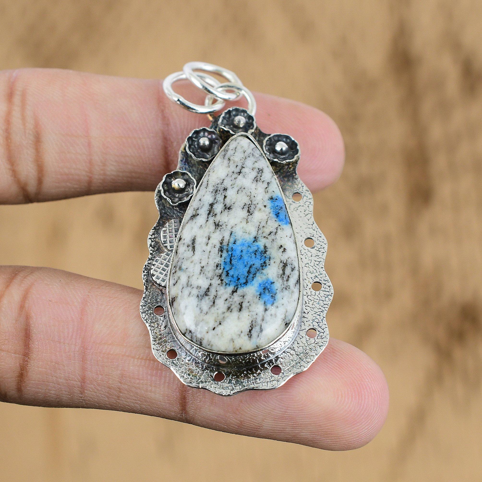 

Easter Sale Sterling Silver K2 Jasper Gemstone Artisan Trendy Pendant Jewelry