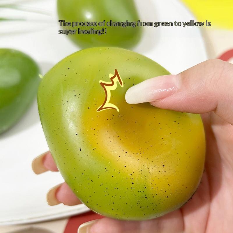 1Pcs Color-Changing Mango Squeeze Ball Mango Stress Ball Asmr Sensory Adhd Anti Stress Relief Fidget Toys For Kids & Adults