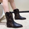 Retro Western Cowboy Stiefel für Damen 2024 Neue Herbst/Winter Splicing Kurze Stiefel Internetberühmte Street Trendy Damenschuhe
