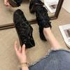 Fashion Lace Mesh Fisherman's Shoes Women's Summer Wear 2025 New Summer Style Beef Tendon Sole Bean Shoes Large Size Single Shoes