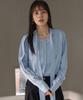 PREMIERE AMOUR Two-Way Ribbon Tie Blouse - Sky Blue