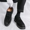 Leather shoes genuine leather European and American fur business suede British Brock matte casual shoes